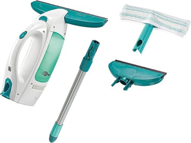 Leifheit Window Vacuum Set Dry & Clean with handle & washer and second nozzle for 360° streak-free cleaning, usable up to min, window cleaner with automatic standby and click system on sale